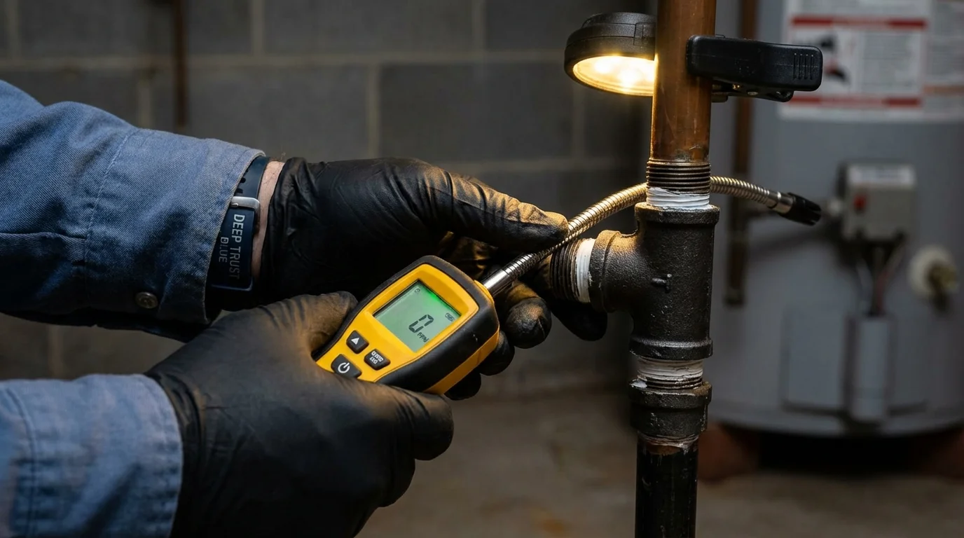 Gas leak detection with electronic sniffer by Johns Plumbing LLC in Paoli